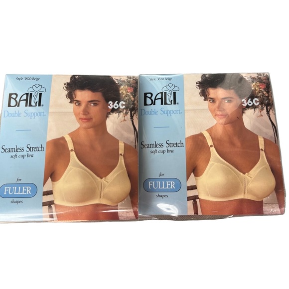 Bali Other - NEW Bali Double Support Bra 36C #3820 Beige Seamless Stretch Dead stock Lot 2